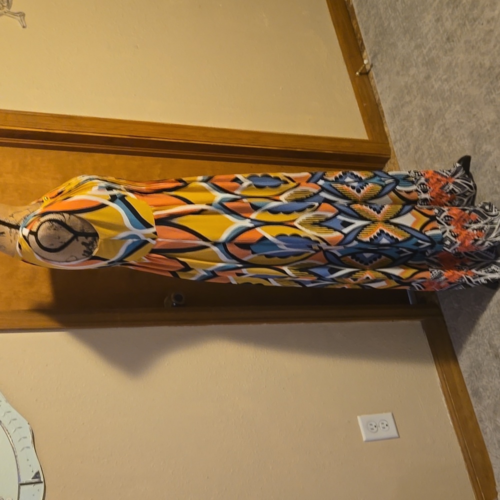 FLOREAT Anthropolige Maxi Dress Size 4 Yellow Dahlia Embroidered Multic - Picture 7 of 12